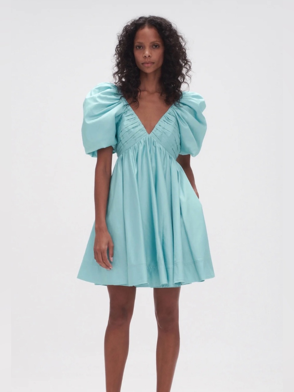 NWT Aje Gabrielle Plunge Mini Dress Spearmint Blue US 12 / AU 16